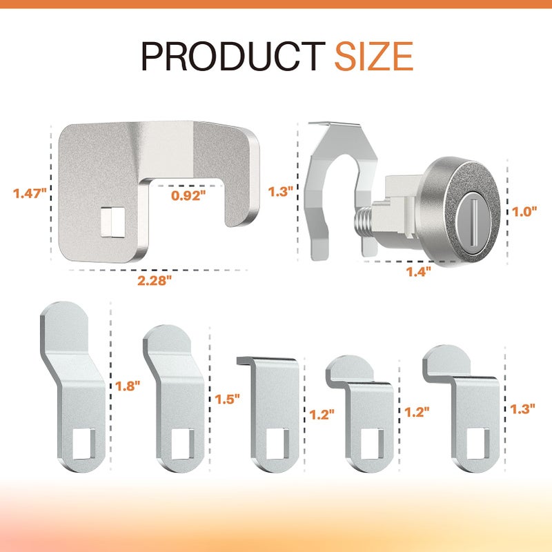 Xinxinlin L-1172C National Mailbox Lock Replacement C9100 - with 3 Keys and 6 Shaped Locking Tabs, Replacement for USPS Mailbox Key Lock - Image 2